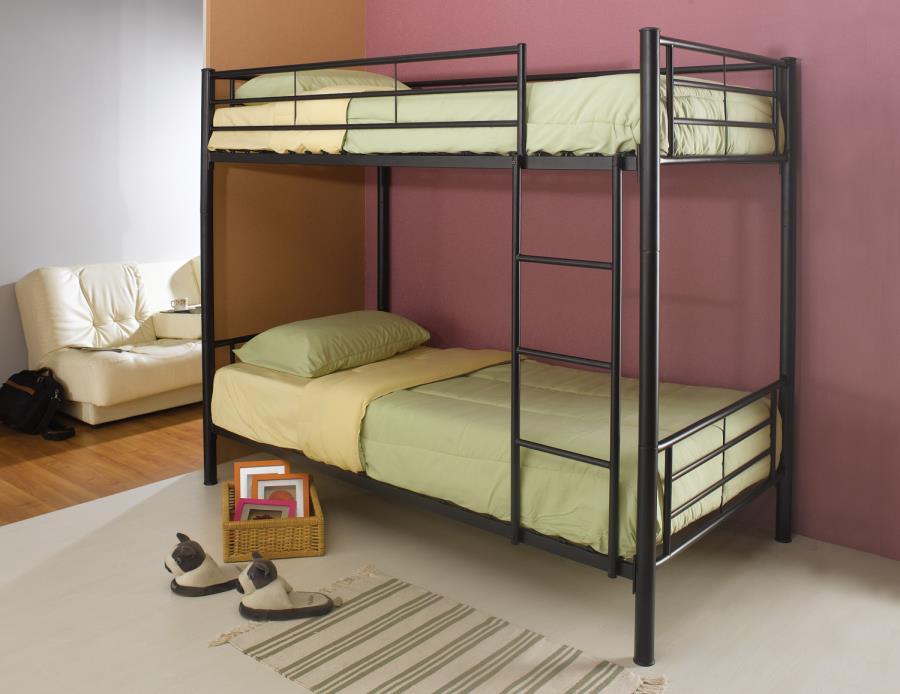 Denley Black Metal Twin/Twin Bunk Bed