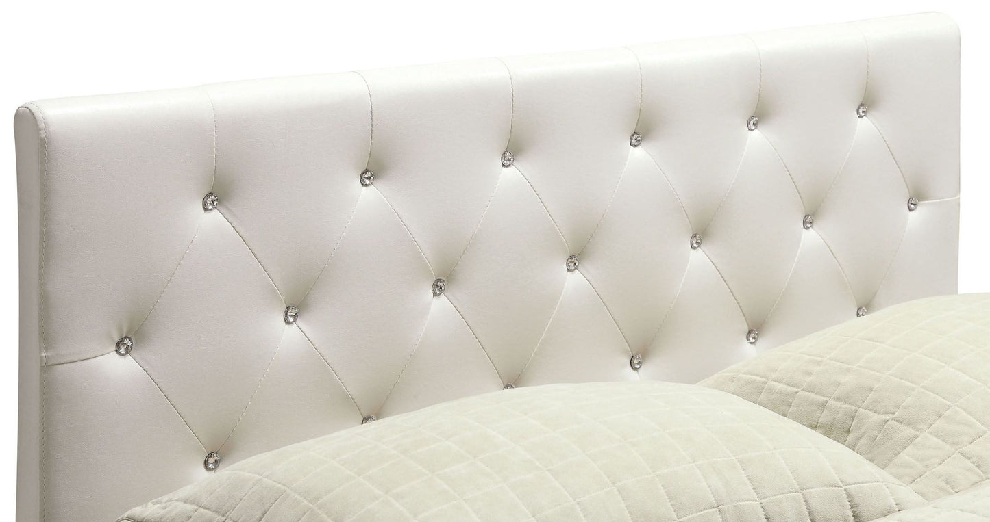 Velen Padded Leatherette Platform Bed ( Available in WHite or Black)