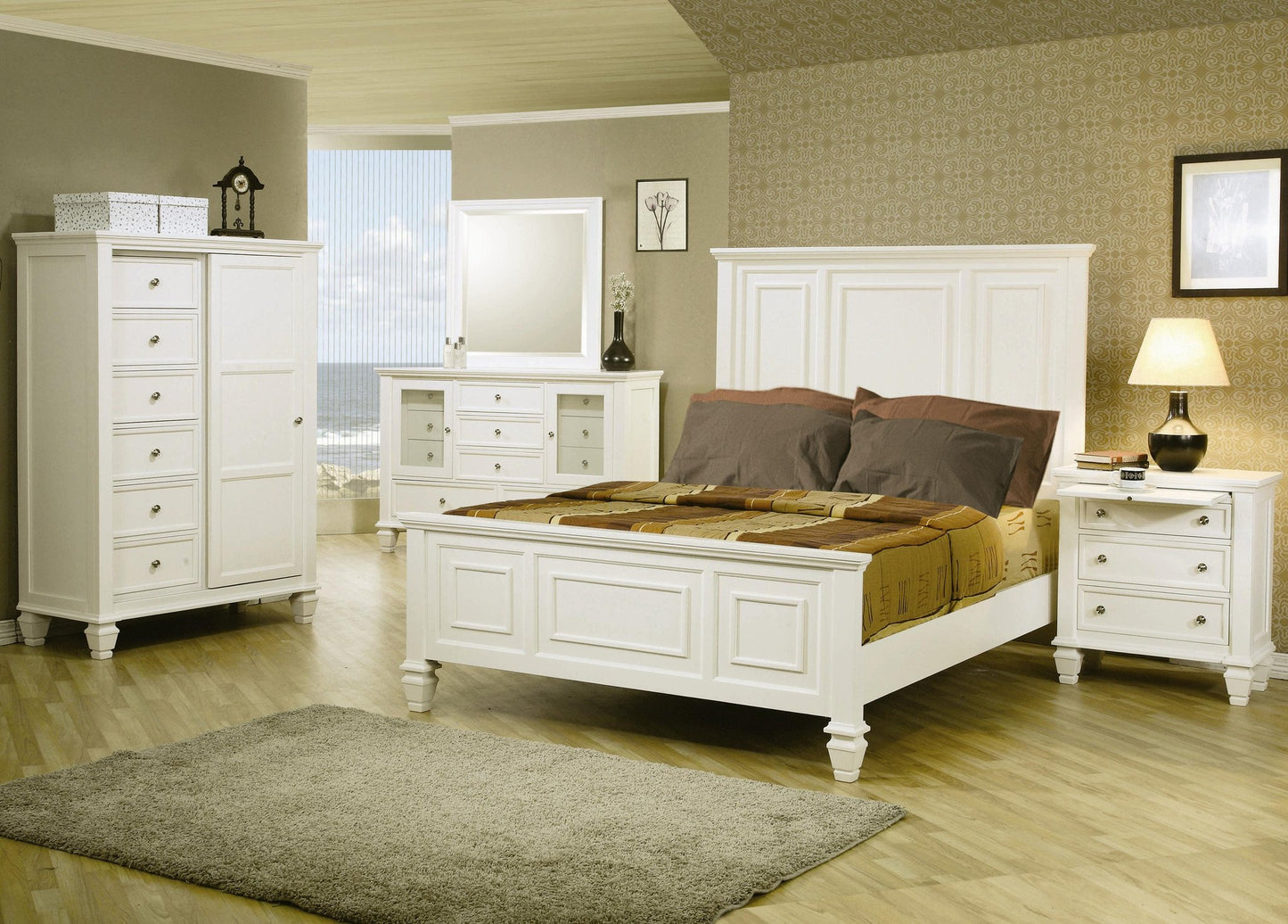 Sandy Beach White Bed