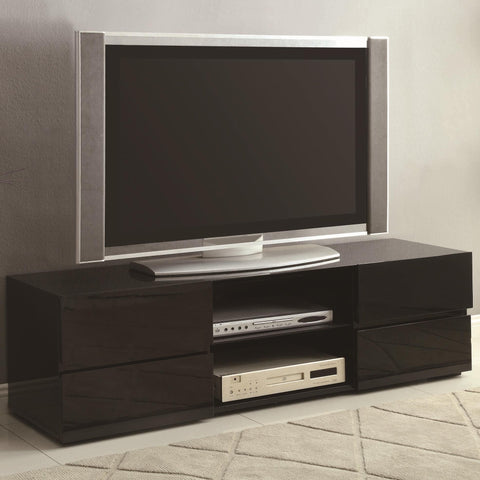 contemporary style 4 Drawer Black Tv Stand