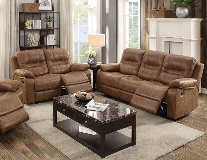 Tristan Brown Leatherette Manual Recliner Sofa