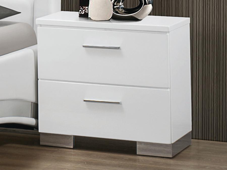 Modern White Leatherette 4 PC Bedroom Set