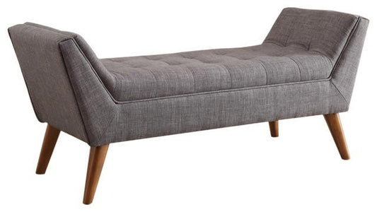 Mid cebtury Modern Gray Fabric Bench