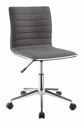 Dex Modern Fabric and Chrome Swivel Office Chair, Grey