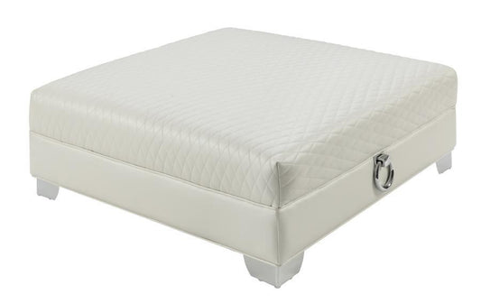 Pearl White Ottoman