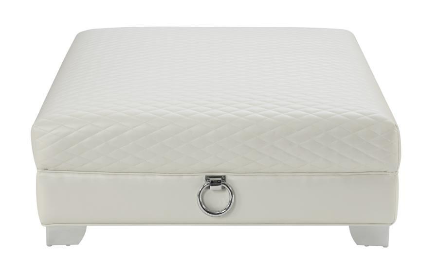 Pearl White Ottoman