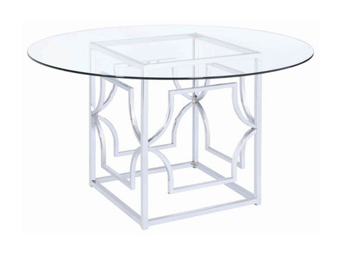 Evianna Modern Chrome Metal Dining Table