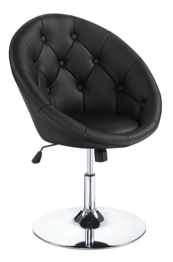 Black Quilted Swivel Chair