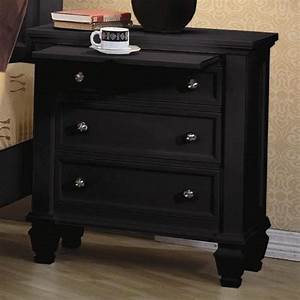 Sandy Beach Black 3 Drawer Nightstand