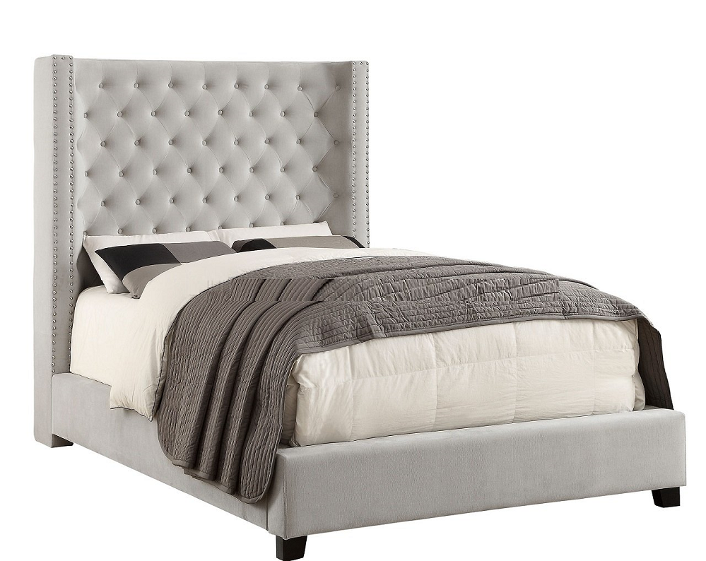 Mirabelle Upholstered Bed, Ivory