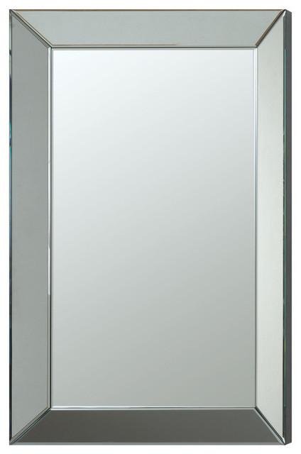 Sleek frameless beveled mirror