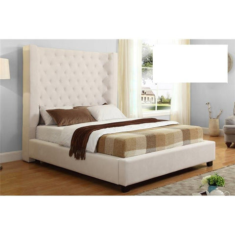 Masoni Cream Upholstered High Profile Bed